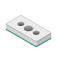 MODULAR SOLUTIONS PNEUMATIC PLATE 45MM X 90MM WITH GASKET 3/8 G THREADED CENTER THRU HOLE
